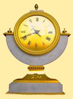 Magnifieke tweedelige vergulde Franse portiekklok, Antiek en Kunst, Ophalen