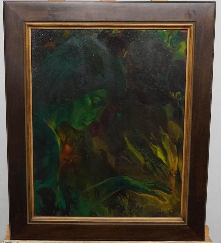 Silvain (1970) – Mooie schilderij op paneel, gesigneerd, Antiek en Kunst, Kunst | Schilderijen | Abstract, Ophalen