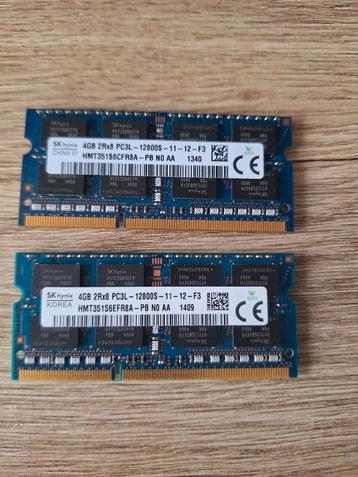 2x Hynix 4GB DDR3 1600MHz Laptop Geheugen beschikbaar voor biedingen