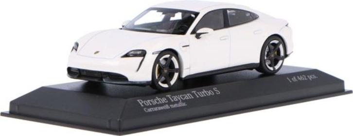 Porsche Taycan Turbo S 2020 Wit Schaal 1/43 Maxichamps, Hobby en Vrije tijd, Modelauto's | 1:43, Nieuw, Auto, Overige merken, Ophalen of Verzenden