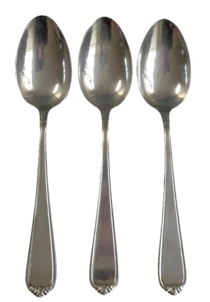 WELLNER 90 LAVINIA 560 set 3 verzilverde dinerlepels 21,3cm, Huis en Inrichting, Keuken | Bestek, Zo goed als nieuw, Zilver, Verzenden