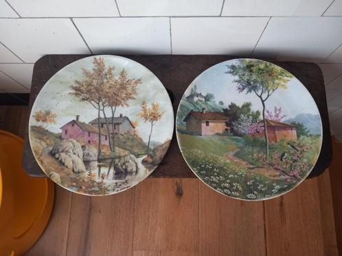 zeer mooie oude wandborden limoges porselein lente herfst, Antiek en Kunst, Antiek | Wandborden en Tegels, Verzenden