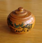 Vintage chinees houten sieradendoosje/pillendoosje.(7cm), Antiek en Kunst, Curiosa en Brocante, Ophalen