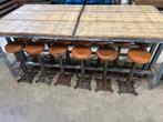 3 Hoge tafels met 19 barkrukken / kantine tafels, Ophalen, Q, Q, Metaal