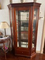 Antieke houten vitrine kast spiegelkast facetglas, Ophalen, Zo goed als nieuw, 25 tot 50 cm, Minder dan 100 cm
