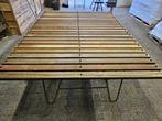 Mooie rechte inrijpoort met hardhouten planken 400x150cm, Met poort, Nieuw, Ophalen of Verzenden, Tuinhek