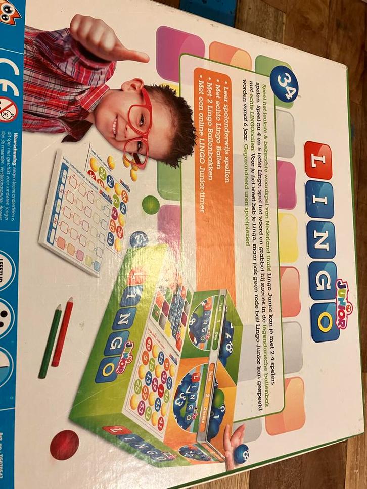 Lingo Junior Bordspel, Hobby en Vrije tijd, Gezelschapsspellen | Bordspellen, Gebruikt, Een of twee spelers, Drie of vier spelers