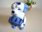 Delfts Blauw zeldzame spaarpot: hondje, Sint-Bernard, Antiek en Kunst, Antiek | Keramiek en Aardewerk, Verzenden