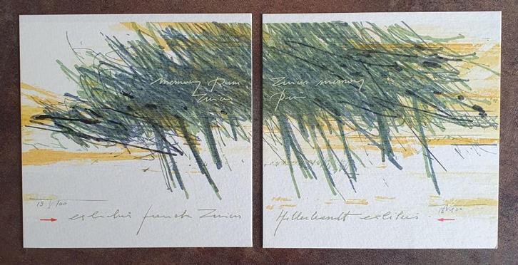 2 Exlibris / Ex libris M. Baeyens, bomen, Antiek en Kunst, Kunst | Etsen en Gravures, Verzenden