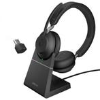 Jabra Evolve2 65 USB-C met stand, Computers en Software, Headsets, Ophalen, Nieuw, On-ear, Volumeregelaar