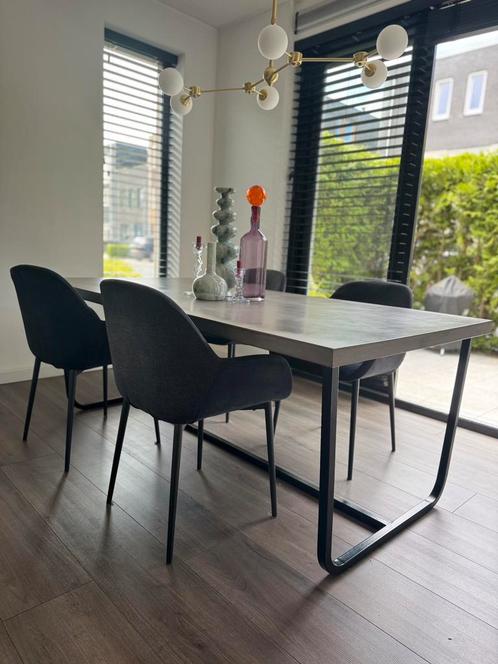 6x Dykk fauteuil met armleuningen – zwart/grijs, Huis en Inrichting, Stoelen, Gebruikt, Vijf, Zes of meer stoelen, Stof, Grijs