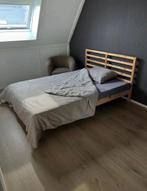 Bed, Huis en Inrichting, Ophalen, Gebruikt, Bruin, Tweepersoons
