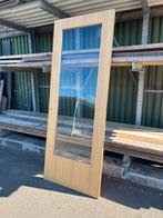 Eiken fineer deur met glas, Doe-het-zelf en Verbouw, Deuren en Horren, Ophalen, 80 tot 100 cm, 215 cm of meer, Binnendeur