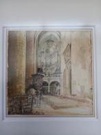 Aquarel kerkinterieur Dole, Walter van Dieren, Antiek en Kunst, Ophalen of Verzenden