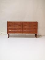 Dubbele ladekast dressoir Deens teakhout, Ophalen, 100 tot 150 cm, -, Teakhout