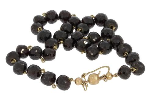 Granaat antieke ketting 14k gouden slot EN gouddraad 14k, Sieraden, Tassen en Uiterlijk, Antieke sieraden, Ketting, Goud, Met edelsteen
