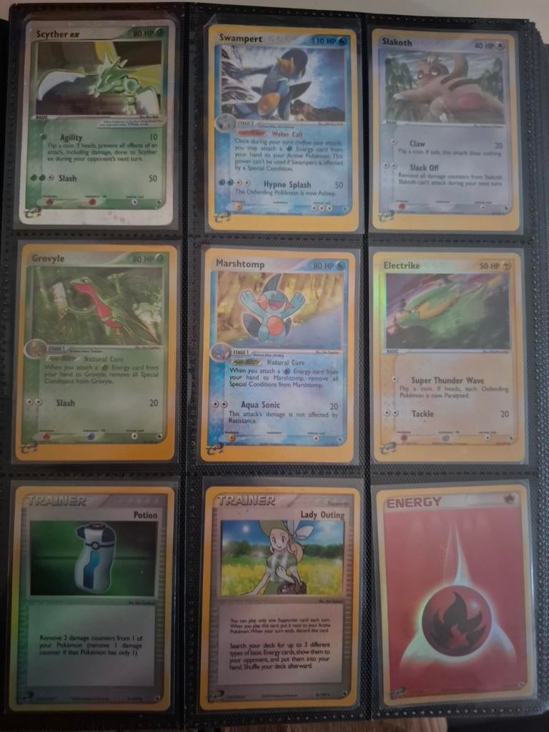 Pokémon Kaarten EX Ruby & Sapphire - Holo Scyther & Swampert, Ophalen of Verzenden, Gebruikt, Meerdere kaarten, Foil