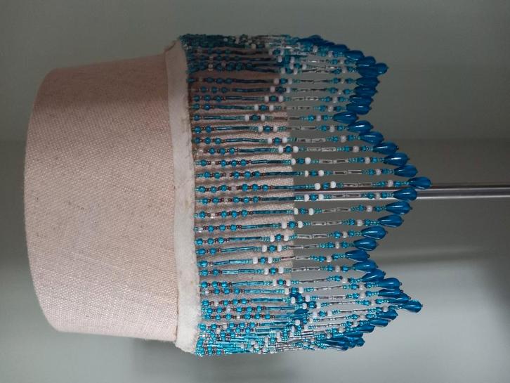 Kralenrand lamp vintage, Huis en Inrichting, Lampen | Overige, Gebruikt, Ophalen