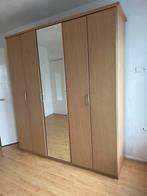 Mooie beuken kast met hang en leg en spiegelwand., Huis en Inrichting, Kasten | Kledingkasten, Gebruikt, 200 cm of meer, Met hangruimte