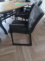 6 Antraciet Suede Stoelen, Huis en Inrichting, Stoelen, Gebruikt, Ophalen of Verzenden, Grijs, Vijf, Zes of meer stoelen