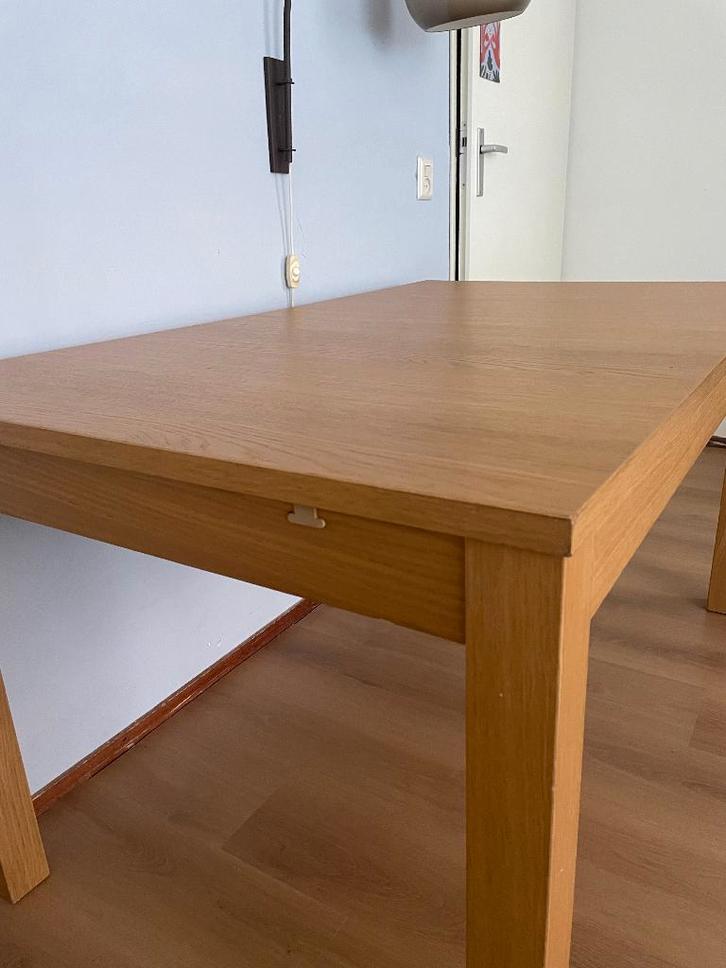 Eettafel hout eikenfineer, Huis en Inrichting, Tafels | Eettafels, Zo goed als nieuw, 50 tot 100 cm, 150 tot 200 cm, Vijf personen of meer