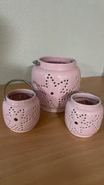 Prachtige oud roze riverdale windlicht, Huis en Inrichting, Woonaccessoires | Kandelaars en Kaarsen, Overige materialen, Overige kleuren