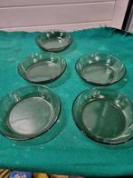 schaaltjes arcopal bruin glas vijf stuks, Ophalen of Verzenden