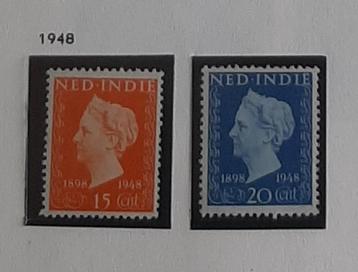 1948 Nederlands Indië Wilhelmina Gouden Jubileum Postfris beschikbaar voor biedingen