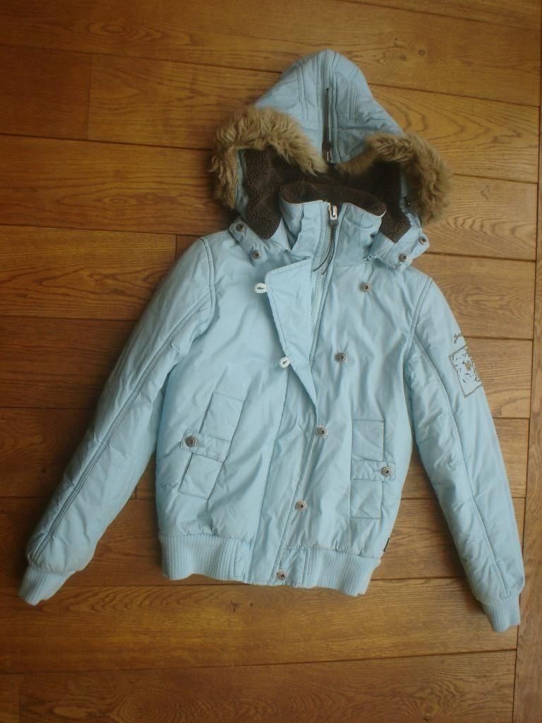 blauwe jas, Brunotti, maat; xs, Kleding | Dames, Wintersportkleding, Verzenden, Zo goed als nieuw, Brunotti, Jack
