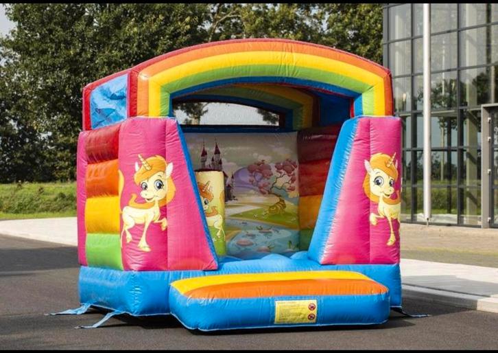 Springkussen unicorn (TE KOOP) meisjes 3x3 m, Hobby en Vrije tijd, Feestartikelen | Verhuur, Zo goed als nieuw, Overige, Ophalen