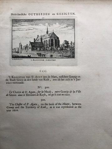 300 / Sint Agatha Cuijk het klooster Kopergravure 1733 beschikbaar voor biedingen