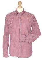 Xacus geruit shirt,, overhemd, supercotone, Mt. 42 / L, Kleding | Heren, Overhemden, Zo goed als nieuw, Halswijdte 41/42 (L), Rood