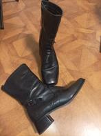 Verhulst leren enkellaarzen maat 7 G zwart, Zwart, Lage of Enkellaarzen, Ophalen of Verzenden, Zo goed als nieuw