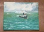 olieverf walvisjager AH8 Arbroath Harbour J. Gruijs, Antiek en Kunst, Ophalen
