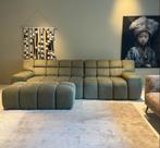 Bekende lounge blokken bank groen met hocker SALE, Ophalen, Nieuw, Vierpersoons of meer, Stof