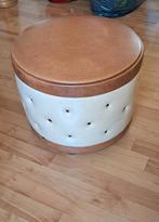 Vintage Poef met opbergruimte, Ophalen, Minder dan 50 cm, Gebruikt, Rond