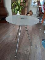 Rond Glazen Bijzettafeltje - Klein 2 stuks., Ophalen, Minder dan 45 cm, Minder dan 55 cm, Gebruikt