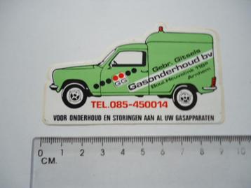 sticker oud Arnhem Gitsels Gebr gas cv retro vintage bestel  beschikbaar voor biedingen