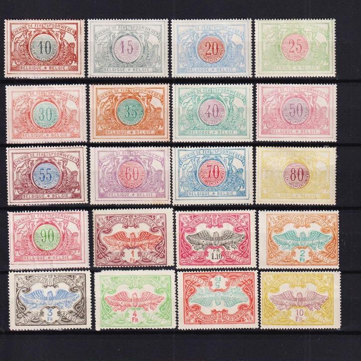 België Spoorwegzegels 1902 TR28-TR47, Postzegels en Munten, Postzegels | Europa | België, Postfris, Spoor van plakker, Ophalen