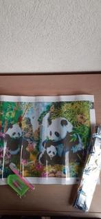 Diamond painting, panda met baby, 45 x 35, ronde steentjes., Nieuw, Ophalen of Verzenden
