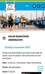 Te koop Startbewijs Berenloop halve marathon, Ophalen of Verzenden, Nieuw, Overige typen, Overige merken