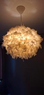 Cozy hanglamp met veren, Huis en Inrichting, Lampen | Hanglampen, Ophalen, Gebruikt, Minder dan 50 cm