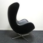 Fritz Hansen Egg Chair Fauteuil | Zwart Leer | Nieuwe stof, Huis en Inrichting, Fauteuils, Gebruikt, -, -, 75 tot 100 cm