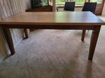 eetkamer tafel van eikenhout donkere poten en een licht blad, Ophalen, Gebruikt, 100 tot 150 cm, Eikenhout