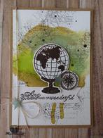 kaart Stampin' Up! wereldbol op wereldkaart, Ophalen of Verzenden, Nieuw