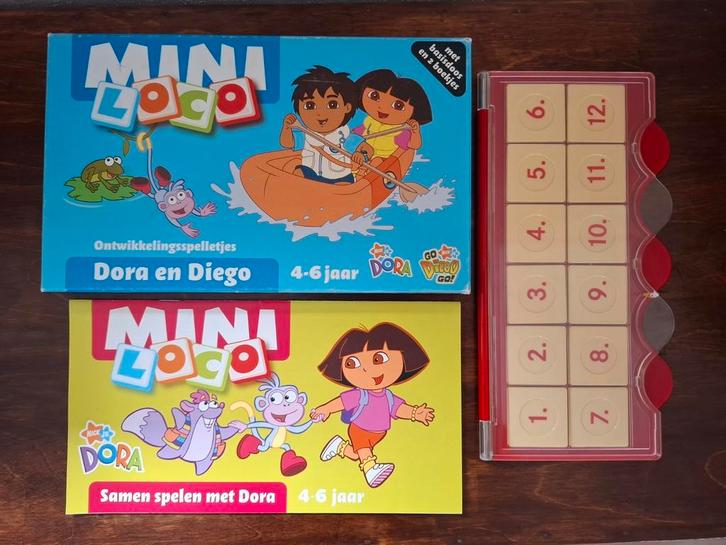 Loco Mini - Dora en Diego met boekje - met doos!, Kinderen en Baby's, Speelgoed | Educatief en Creatief, Zo goed als nieuw, Taal en Lezen