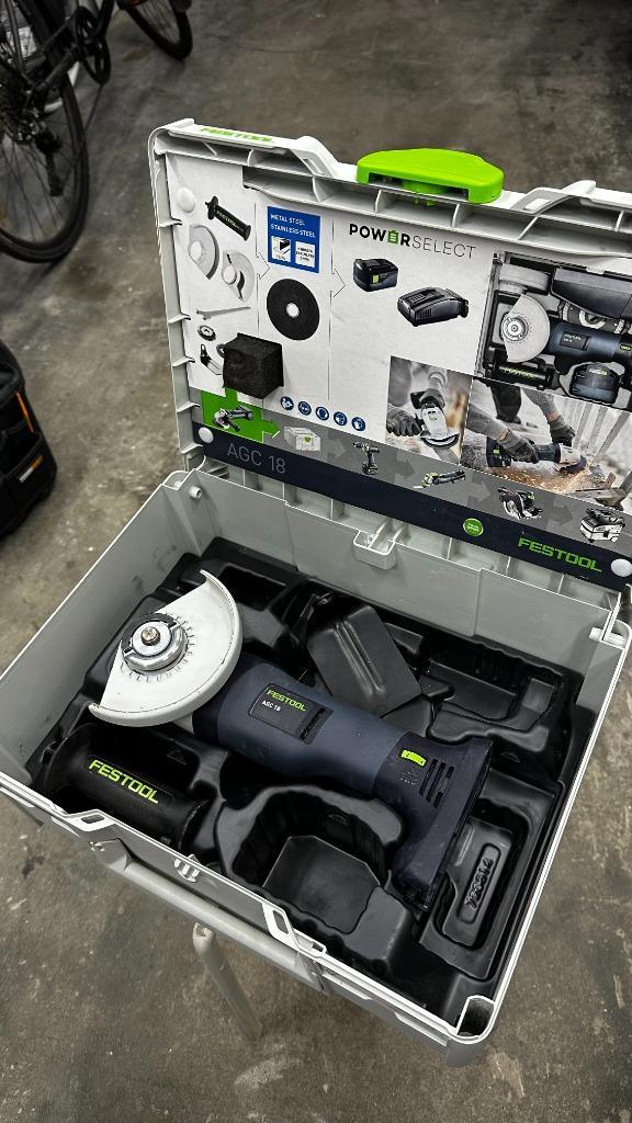 Festool AGC 18-125 EB-Basic Accu Haakse Slijper, Doe-het-zelf en Verbouw, Gereedschap | Slijpmachines, Gebruikt, Haakse handslijpmachine