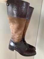 Bruine leren laarzen maat 38.5, Kleding | Dames, Schoenen, Hoge laarzen, Bruin, Ophalen of Verzenden, Gedragen