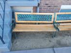 Te koop Houten tuinbank met metalen details, Ophalen, Gebruikt, Hout
