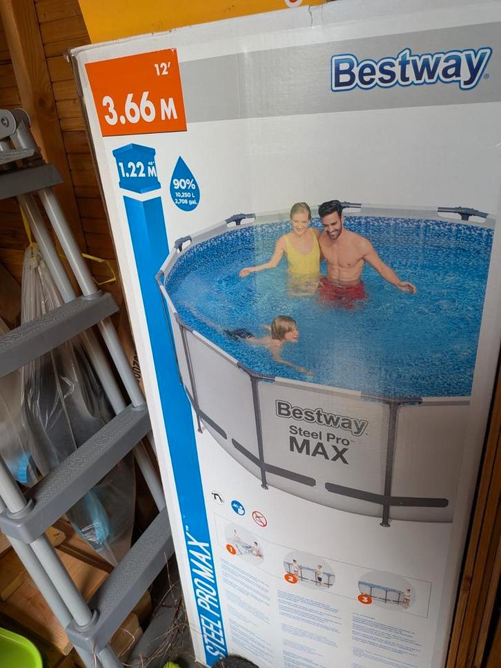 Zwembad Intex 3.66 x 1.22 m  met originele pomp en trapje, Tuin en Terras, Zwembaden, Gebruikt, Opzetzwembad, 120 cm of meer, 200 tot 400 cm